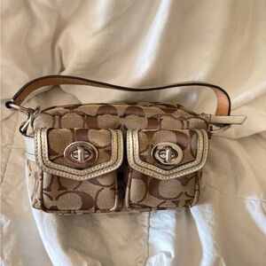 Coach Mini Brown and Cream Designer Women's Bag